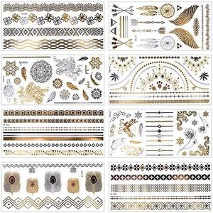 Quistal-Tatouage Temporaire Tattoos /Étanche 21 x 15 cm,Motifs vari/és pour Adulte Enfants Femme Homme Tattoos /Étanche,Bras Poignet Body Tattoo Sticker Tatouages /éph/ém/ères,Motifs vari/é