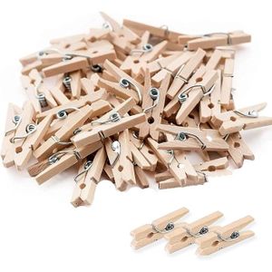 Lot de 240 mini pinces en bambou Petites pinces en bois jetables