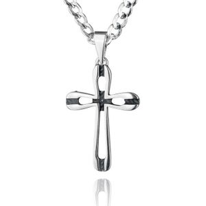 STERLL Homme Argent Collier Sterling 925 Avec Pendentif Croix Pochette /à Bijoux Cadeaux Originaux Pour