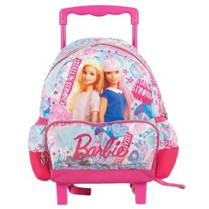 CARTABLE Sac à dos à roulettes Barbie Rose maternelle 30 CM