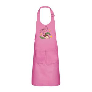 TABLIER DE CUISINE Tablier Enfant 2 Poches Cuisine Rose Mr. Singe Roi