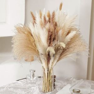 FLEUR ARTIFICIELLE JANZDIYS -Bouquet de fleurs séchées naturelle-Natural Touch-70pcs-longeur 44cm