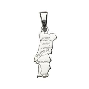 Pendentif Portugal carte Argent Massif Mapa