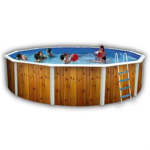 PISCINE VETA Piscine hors sol en acier circulaire / ronde 640 x 120 (Kit complet piscine, Filtre, Skimmer et échelle)