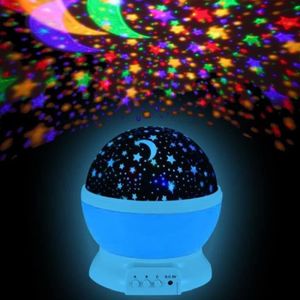 AMPOULE - LED AMPOULE - AMPOULE LED - AMPOULE HALOGENE Lampe Projection Nuit Étoilée Rotative 4 LED Boule Ciel Veilleuse Enfant Chambre Bleu