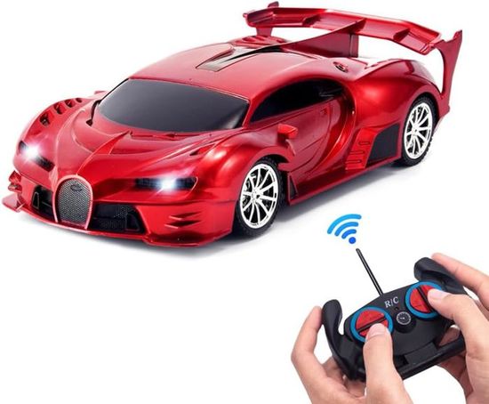 Voiture Télécommandée 1/18 RC Drift Car 15km/h 2.4GHz - Rechargeable, Phares LED, Jouet Enfant 3 à 9 Ans Intérieur Extérieur