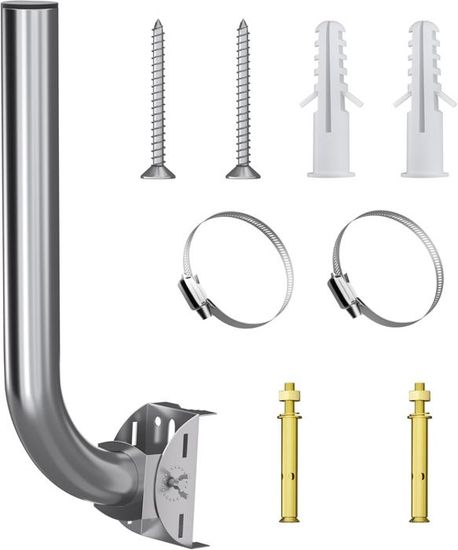 Support En J Réglable Pour Antenne Starlink/TV - Fixation Murale Ou Sur Poteau