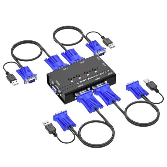 DeLock 4 Ports VGA Switch (4 entrées vers 1 sortie) - Accessoires VGA