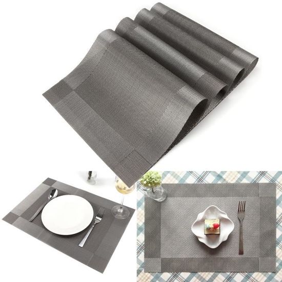 8 Sets De Table PVC Brun – Isolation Thermique & Anti-taches (Neuf)