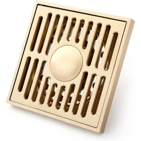 Siphon De Sol Carré En Laiton Or Rose 10 X 10 Cm Pour Salle