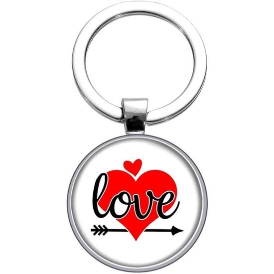 Porte-clés Couple Cœur Personnalisable - 2 Pièces En Acier Inox - Symbole D'amour Ou D'amitié