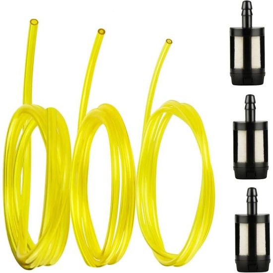 Kit Durite Essence 2m Diamètre 8mm - Tuyau NBR, Avec Filtres Et Colliers, Pour Tondeuse, Moto, Petit Moteur