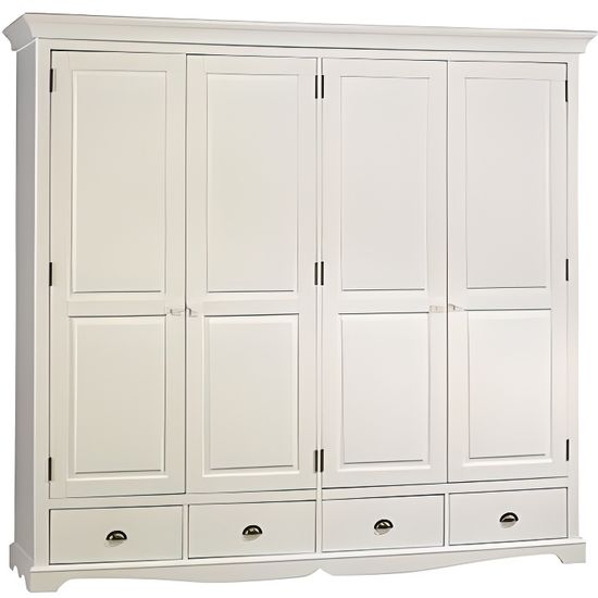 Grande Armoire Penderie Blanche De Style Anglais Achat Vente