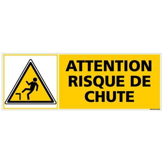 Panneau Danger Attention Risque De Chute Pvc 1 5 Mm Adhesif Au Dos Dimensions 350x125 Mm Cdiscount Beaux Arts Et Loisirs Creatifs