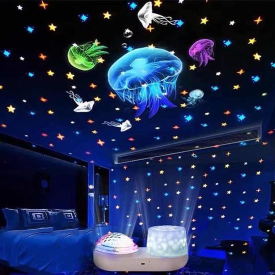 Lampe de projection ciel étoilé, veilleuse 2 en 1 LED pour enfants
