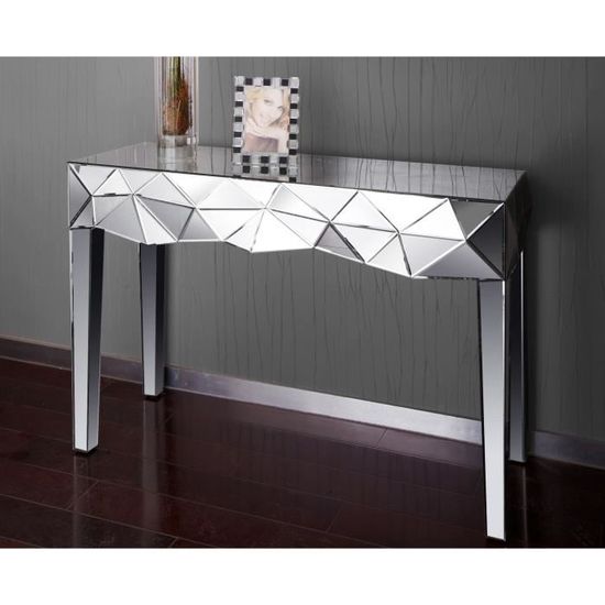 Console ultra chic design miroir en relief Argent Cdiscount Maison