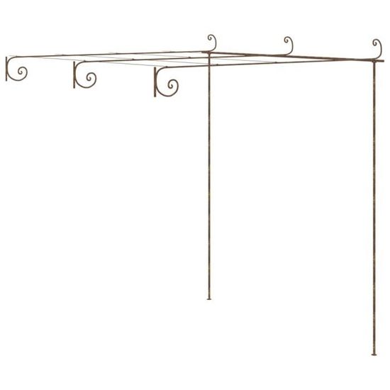 Arche de rosiers de jardin en fer forgé - Neuf}9774MODERNE - Marron antique - 3x3x2,5m