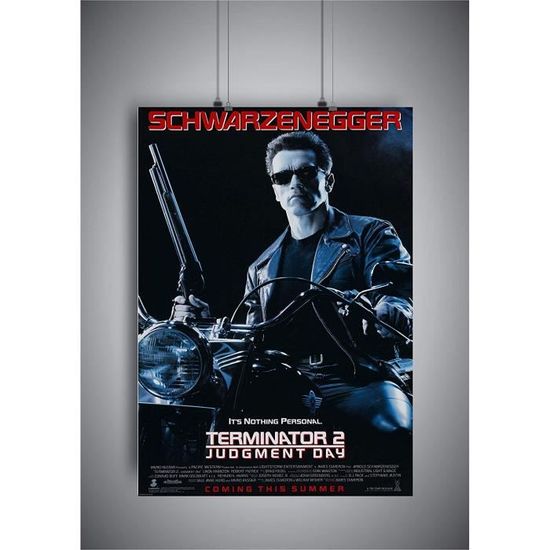 Poster Terminator 2 Judgment Day - Affiche Film James Cameron - Impression Qualité Supérieure - Sans Cadre