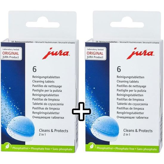 Pack Entretien JURA – 25 Tablettes Nettoyantes 3 Phases + 36 Tablettes Détartrantes – Origine Suisse