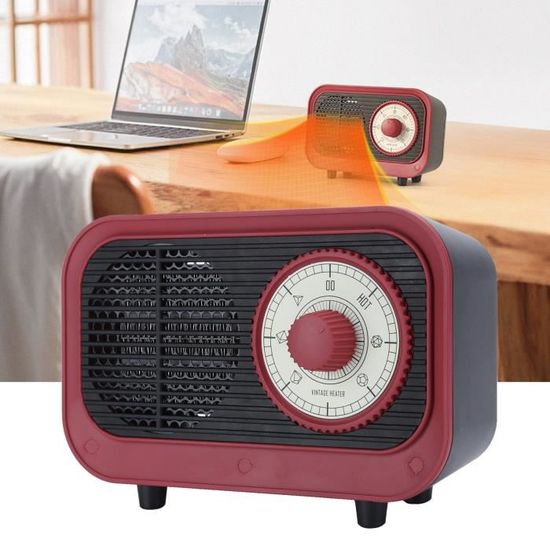 Radiateur Portable 500W Silencieux - Chauffage D'Appoint Sans Fil - Oscillation 360° - Pour Bureau, Chambre, Camping - Économe En Énergie