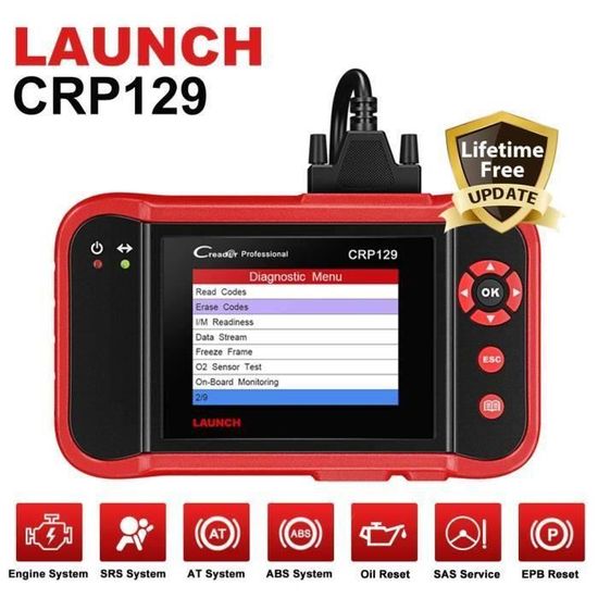 Launch CRP129 OBD2 Scanner Valise Diagnostic Auto Multimarque en