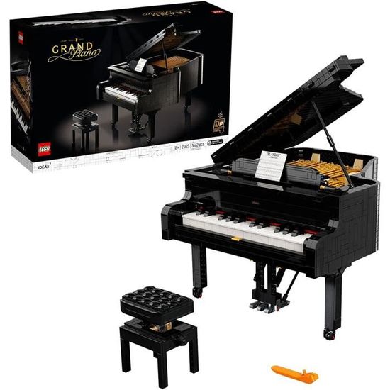 LEGO 21323 Ideas Le Piano à Queue, Cadeau d'exposition à Collectionner avec Fonctions motrices et électriques