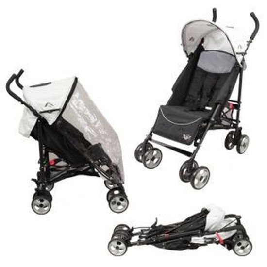 poussette canne double looping black emotion