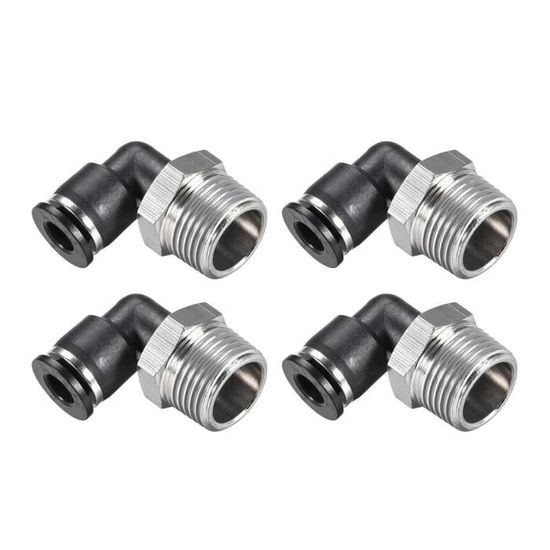 Raccordo A Gomito Pneumatico 3/8" NPT Maschio X Tubo 3/8" OD – Lotto Da 5 Pezzi