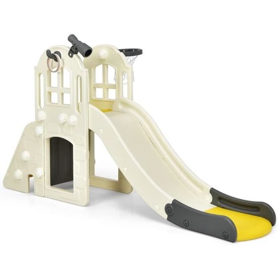 Toboggan Pour Enfant 8 En 1 Avec Panier De Basket - Jeu D'intérieur Et Extérieur Pour 1 à 3 Ans, Capacité 40 Kg Toboggan 8 En 1