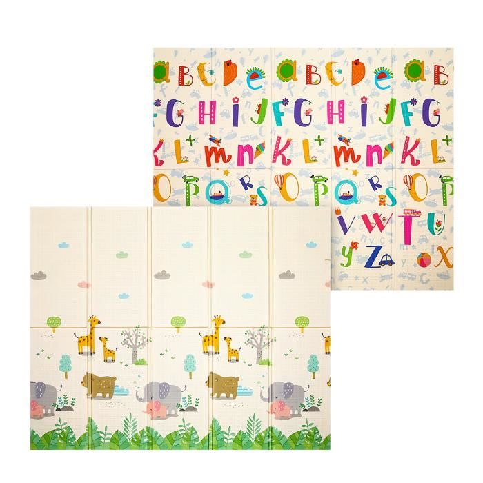 Tapis enfant Tapis de jeux pour enfant double face pliable étanch 200 x 180 x 1.5 cm style 5 ARSHINER