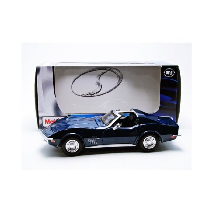 Voiture Miniature de Collection - MAISTO 1/24 - CHEVROLET Corvette - 1970 - Blue - 31202BL