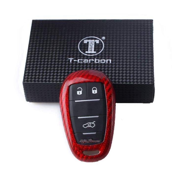 FancyAuto en Fibre de Verre Clé de Voiture Coque Support Coque pour Clé pour 17 Alfa Romeo Giulia Stelvio Accessoires Auto