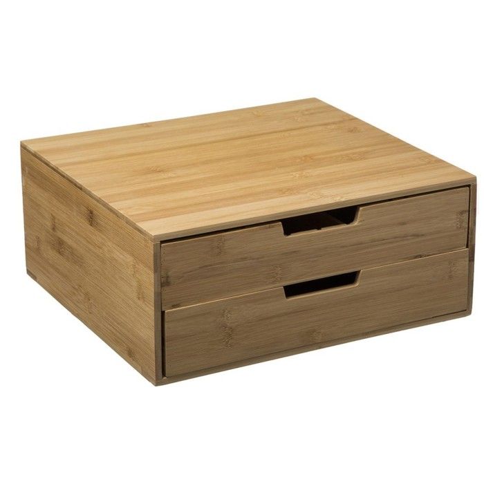 Porte capsules 2 tiroirs bambou Autres Beige