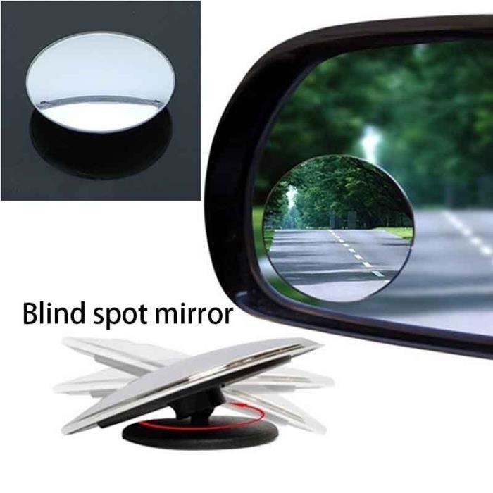 rétroviseurs Noir 1 paire lot Auto 360 grand angle rond miroir convexe voiture véhicule côté angle mort angle mort M noir