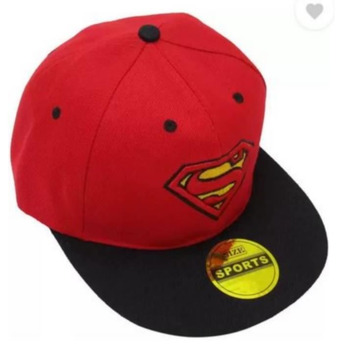 Casquette Rouge et Noir Brodée Superman Junior
