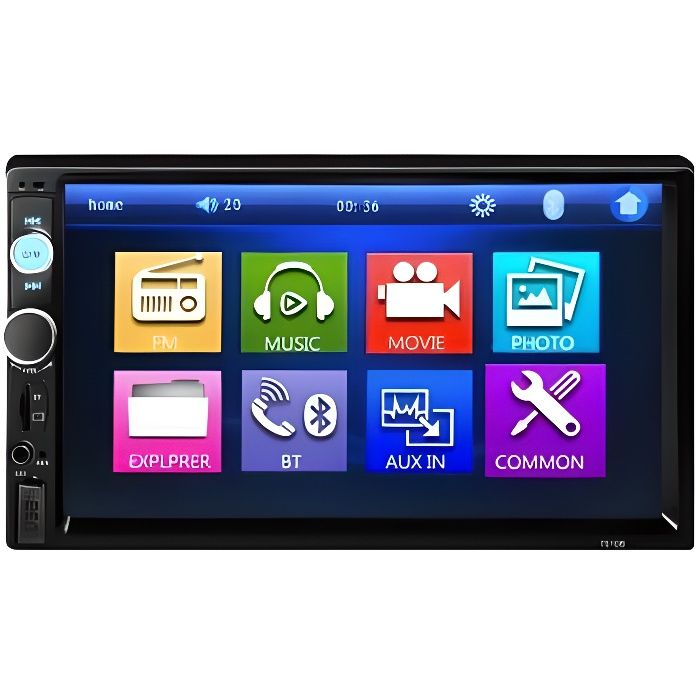 Autoradio-7010B 7 pouces Bluetooth V2.0 Car Audio Stéréo écran tactile MP5 Support du lecteur SD USB Radio FM