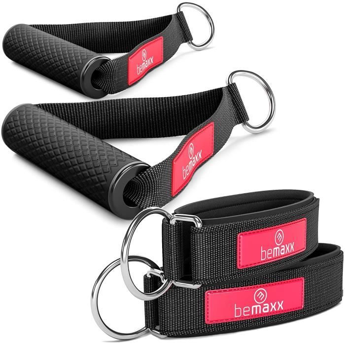Kit Élastique Musculation Fitness + Guide Exercices, 5X Bandes de Résistance Tubes Professionnels + Poignées, Ancre de Porte, Sangle