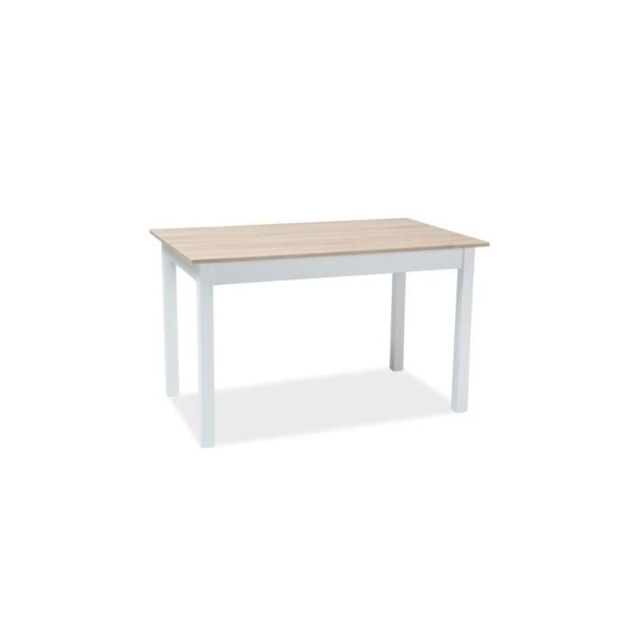 HOTACY - Table extensible moderne pour le salon - 125x75x75 cm - Plateau en panneau MDF - Piètement en bois MDF - Blanc