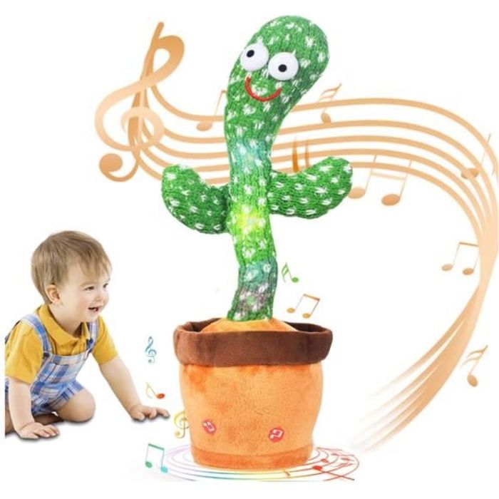 Jouet en Peluche Cactus, Cactus Qui Danse et répète, Jouet en Peluche pour Enfants, Apprendre à Parler et à Danser 120 chansons,