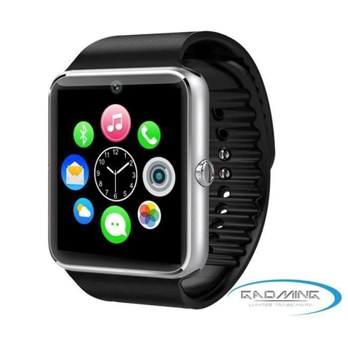 Montre connectée GT08 haut de gamme noire pour Apple iPhone 6s LIK5682