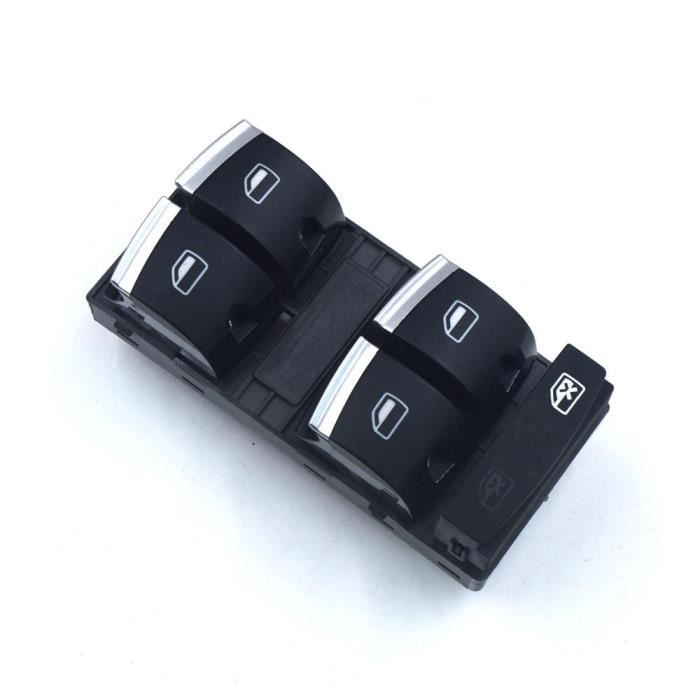Phares et optiques,Nouveau Chrome Fenêtre Commutateur à Bouton Pour Audi A3 8P A6 S6 RS6 C6 Q7 2004 2005 2006 2007 2008 - Type Bleu