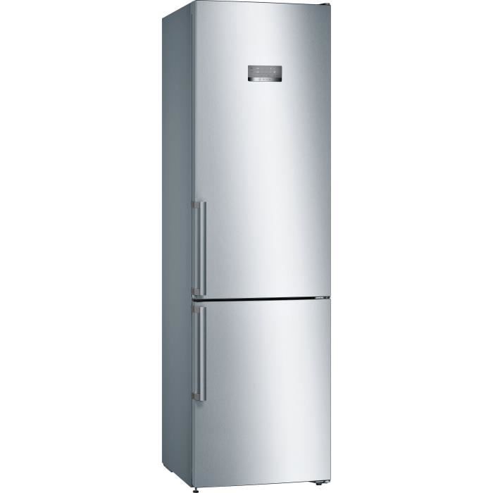 BOSCH - Réfrigérateur combiné pose-libre SER4 Inox look - Vol.total: 368l - réfrigérateur: 279l - congélateur: 89l - Full no frost