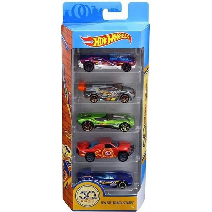 Set de 5 Vehicules Pour Hot Wheels : 50 - Track Stars Mattel RE:F98