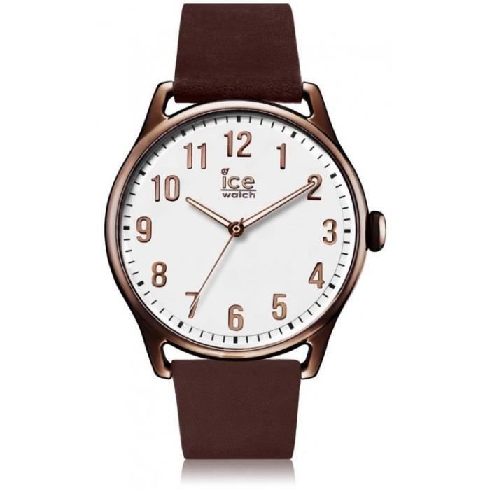 Ice-Watch - ICE time Brown White - Montre marron pour homme avec bracelet en cuir - 013047 (Large)