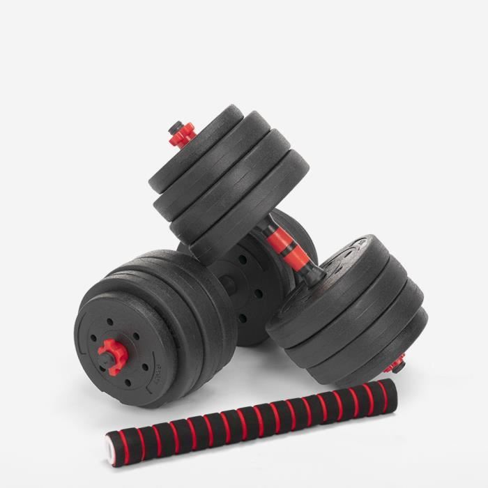 Haltères et barre de musculation Set 2 en 1 Fitness Gym 40kg Ermes