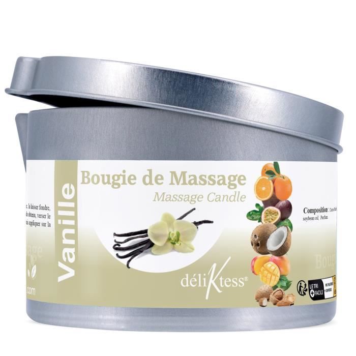 déliktess® - Bougie de massage Végétale Vanille 175 ml