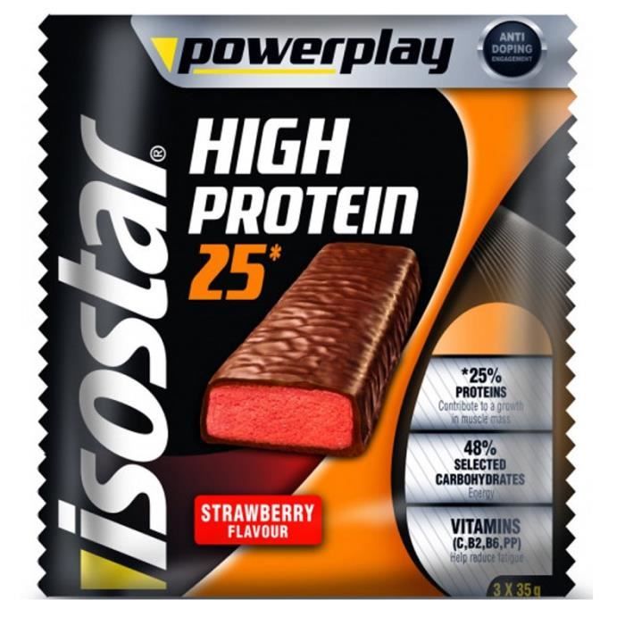 ISOSTAR Barres de High Protein 25% Strawberries - 3x 35 g