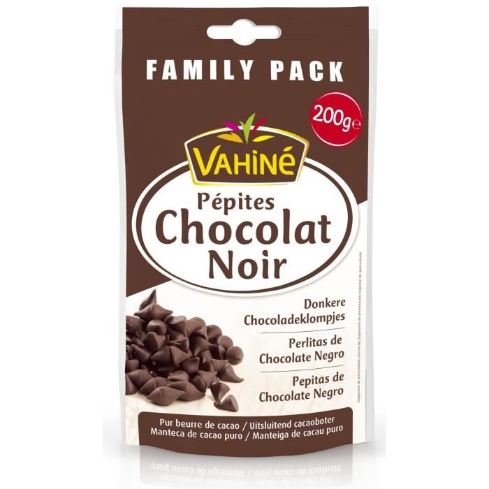 VAHINE Pépites Chocolat noir - Format familial - 200 g
