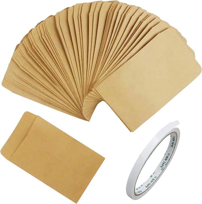 20 Enveloppes En Papier Kraft - Mini Format - Couleurs Assorties - Pour Mariage, Noël, Cartes Cadeaux