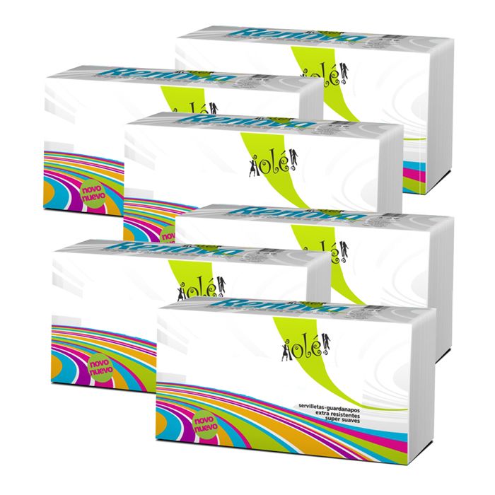Lot de 12 boîte de 140 mouchoirs en papier coloris blanc 1 plis boîte avec 140 serviettes de soie